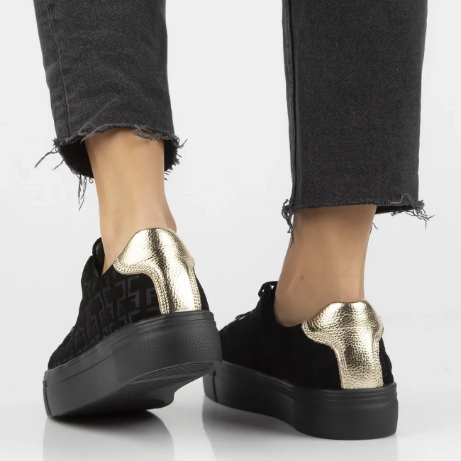 Leather sneakers Filippo DP6850/25 BK black