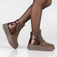 Leather platform ankle boots Filippo DBT8077/26 D BR brown