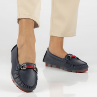 Leather loafers Filippo DP3613/23 NV RD navy