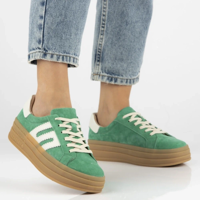 Leather sneakers Filippo DP6744/25 GE green