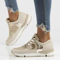 Skórzane sneakersy Filippo 141 beżowe