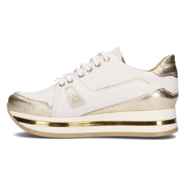 Skórzane sneakersy Filippo 092 biało-złote