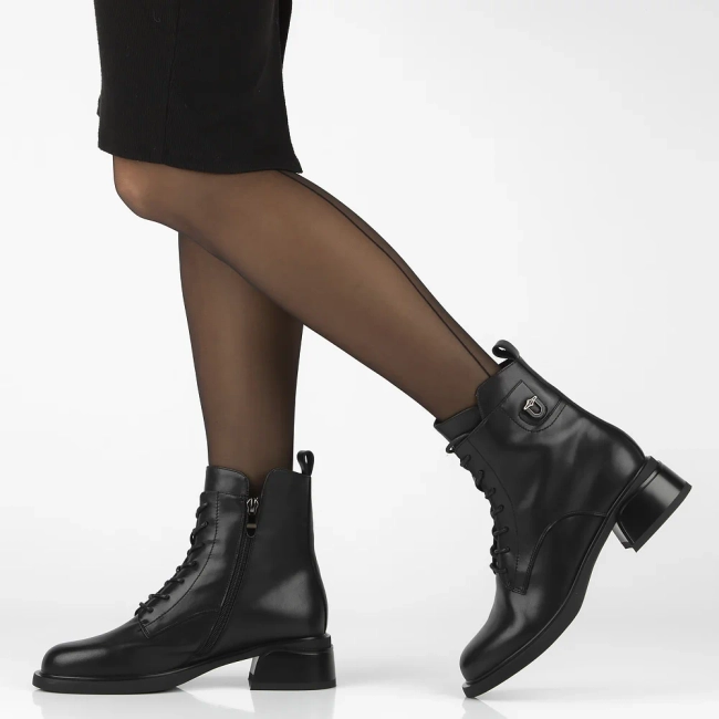 Leather ankle boots Filippo DBT7369/25 BK black