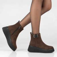 Leather platform ankle boots Filippo DBT6392/26 D BR brown