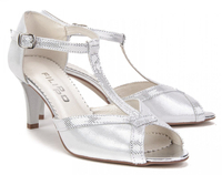 Sandals Filippo 322 silver satin + dot
