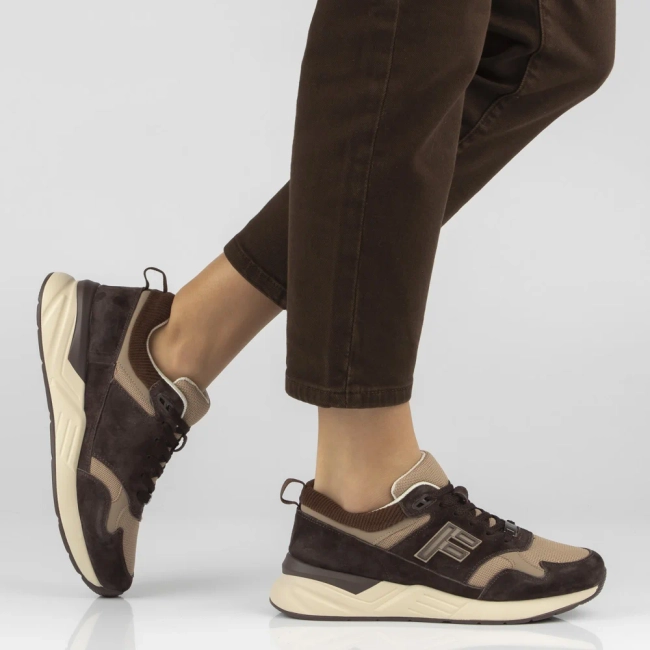 Skórzane sneakersy Filippo DP7881/26 BR brązowe