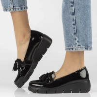 Skórzane półbuty na koturnie Filippo DP3162/24 BK L czarne