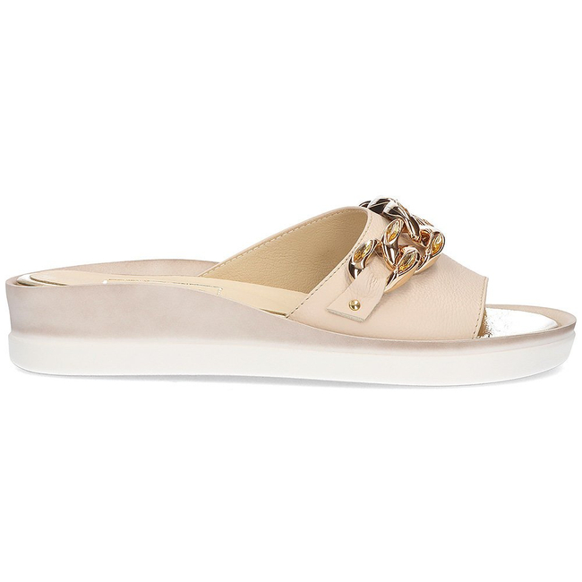 Leather flip-flops Filippo 105 beige