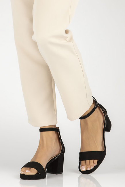 Sandały na obcasie Filippo DS4488/23 BK czarne