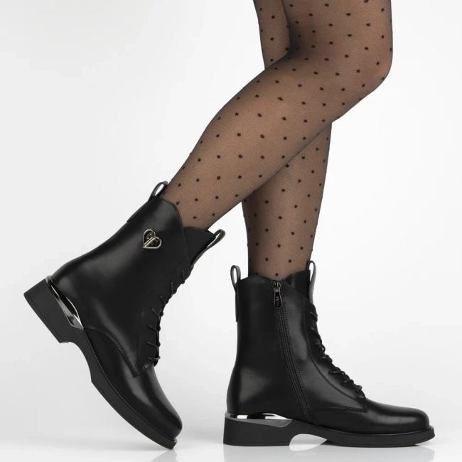 Leather ankle boots Filippo DBT7199/25 BK black