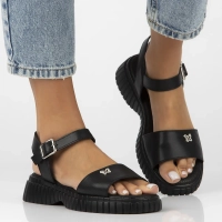 Leather sandals Filippo DS6811/25 BK black