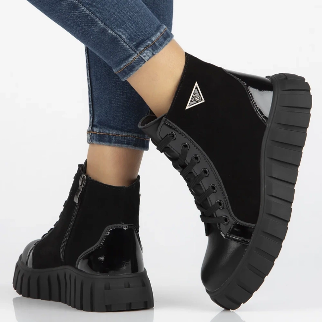 Skórzane trzewiki Filippo DBT6313/24 BK czarne