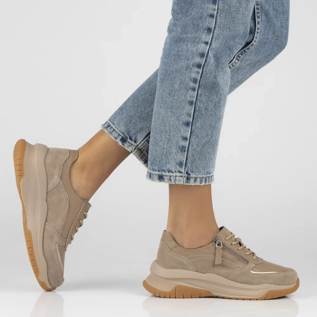 Skórzane sneakersy Filippo DP6435/24 TP taupe