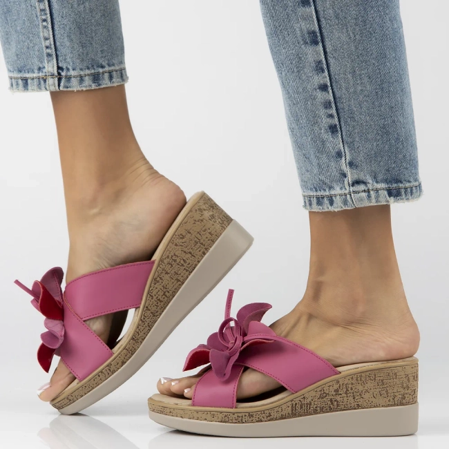 Leather flip-flops Filippo DK7039/25 FH fuchsia