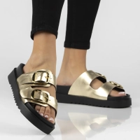 Leather flip-flops Filippo DK7827/26 GO gold