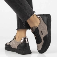 Leather sneakers Filippo DP7405/25 TP BK taupe