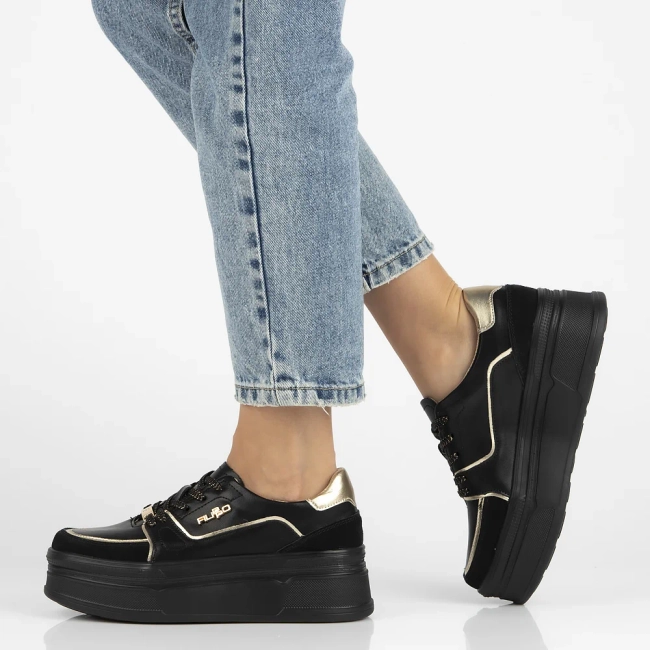 Leather sneakers Filippo DP6805/25 BK black