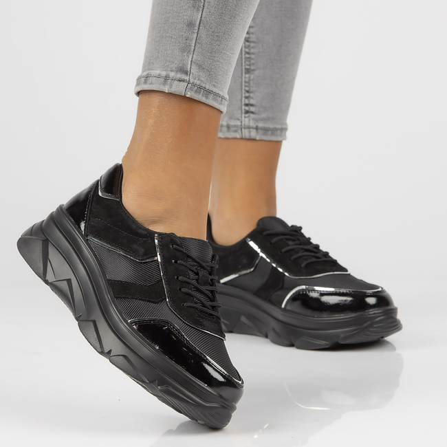 Leather lace-up sneakers Filippo DP3178/21 BK black