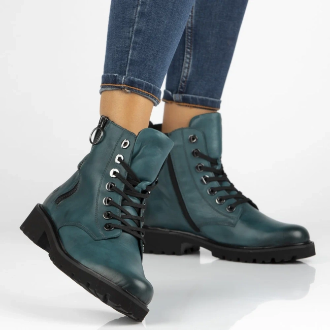 Leather ankle Boots Rieker D8671-12 blue