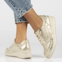 Skórzane sneakersy Filippo DP6209/24 GO złote