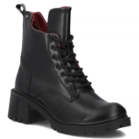 Skórzane botki na obcasie Filippo DBT6501/26 BK czarne