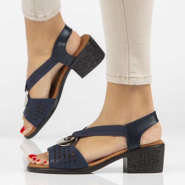 Leather sandals Filippo DS2308/21 NV navy blue