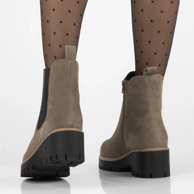 Skórzane botki na platformie Filippo DBT4805/24 TP BK beżowe