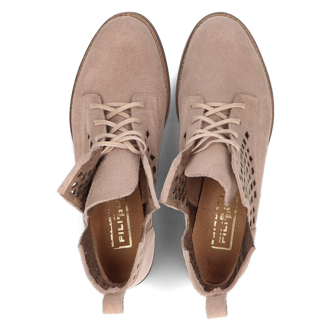 Skórzane botki Filippo 2628 beżowe