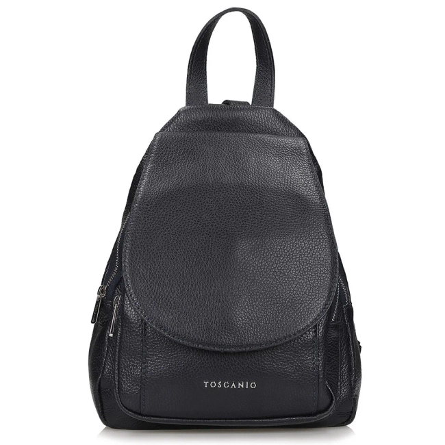 Leather backpack Toscanio A186 navy