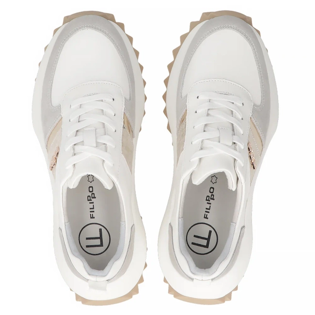 Leather Sneakers Filippo DP6773/25 WH GR white-grey