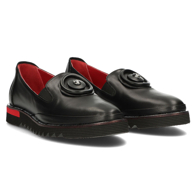 Skórzane półbuty Filippo DP3915/22 BK czarne