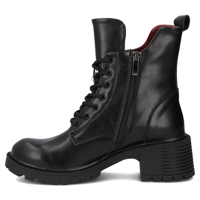Leather heeled ankle boots Filippo DBT6501/26 BK black