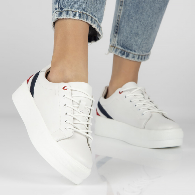 Leather shoes Filippo DP3530/23 WH RD white