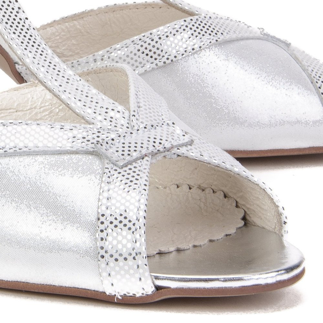 Sandals Filippo 322 silver satin + dot
