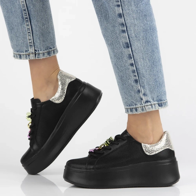 Skórzane sneakersy Filippo DP6793/25 BK czarne