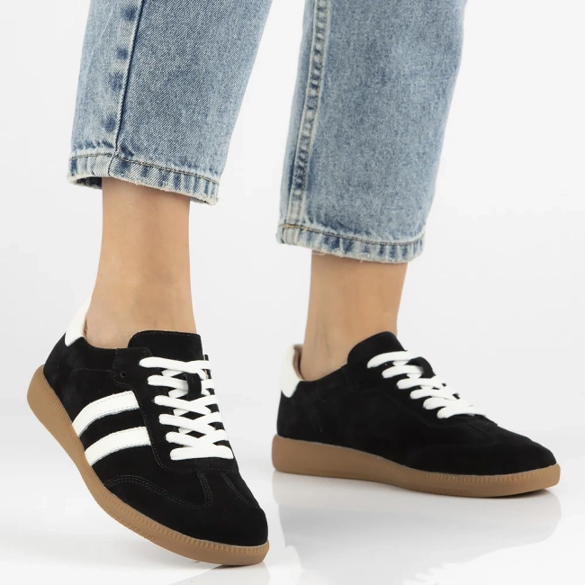 Leather sneakers Filippo DP6741/25 BK black