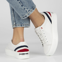 Leather shoes Filippo DP3530/23 WH RD white