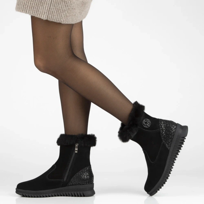 Leather ankle boots Filippo DBT7271/25 BK black