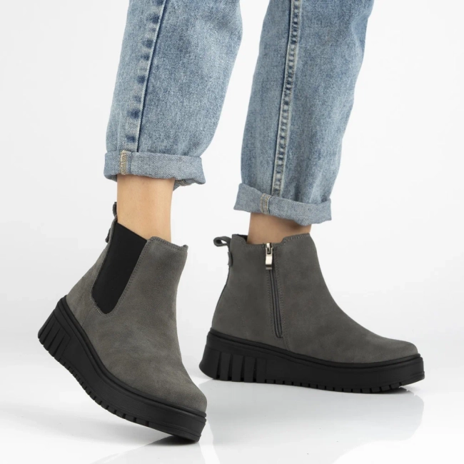 Leather ankle boots Filippo DBT7279/25 GR grey