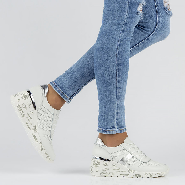 Leather Sneakers Filippo DP3550/22 WH white