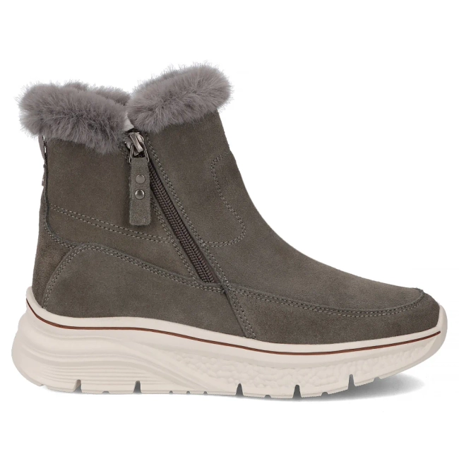 Skórzane botki na platformie Filippo DBT7291/25 GR szare