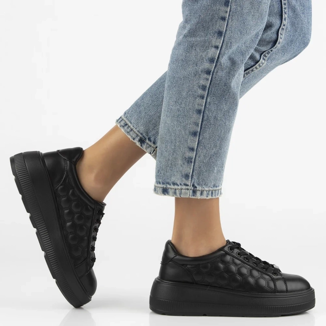 Leather sneakers Filippo DP7285/25 BK black