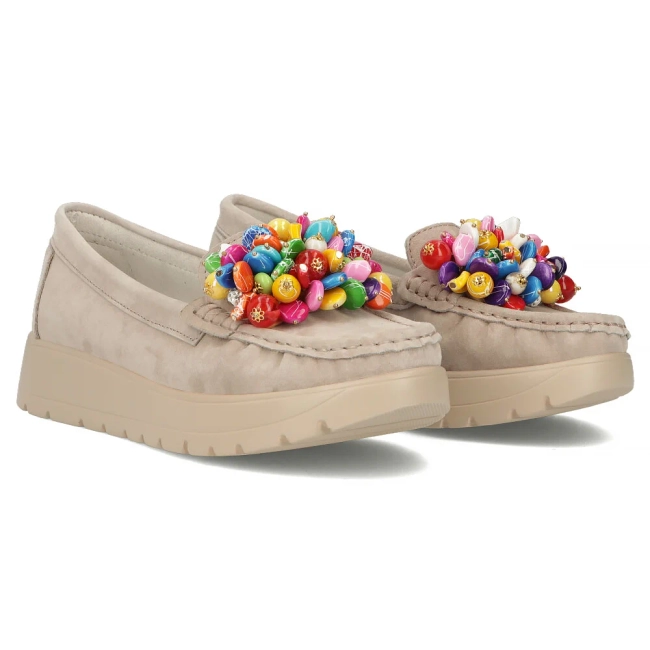 Leather loafers Filippo DP6828/25 BE beige