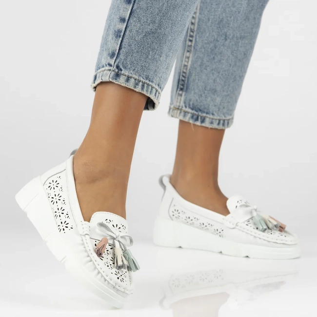 Leather loafers Filippo DP6705/25 WH white