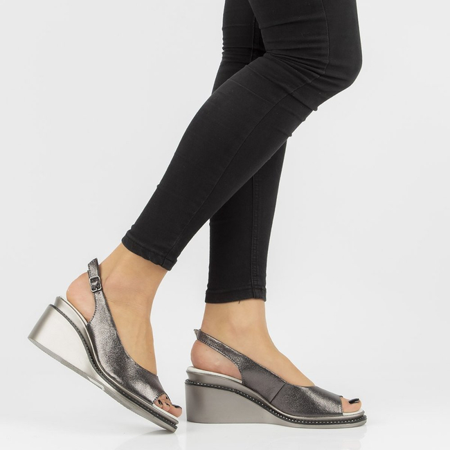 Leather sandals Filippo DS2150/21 GN dark nickel