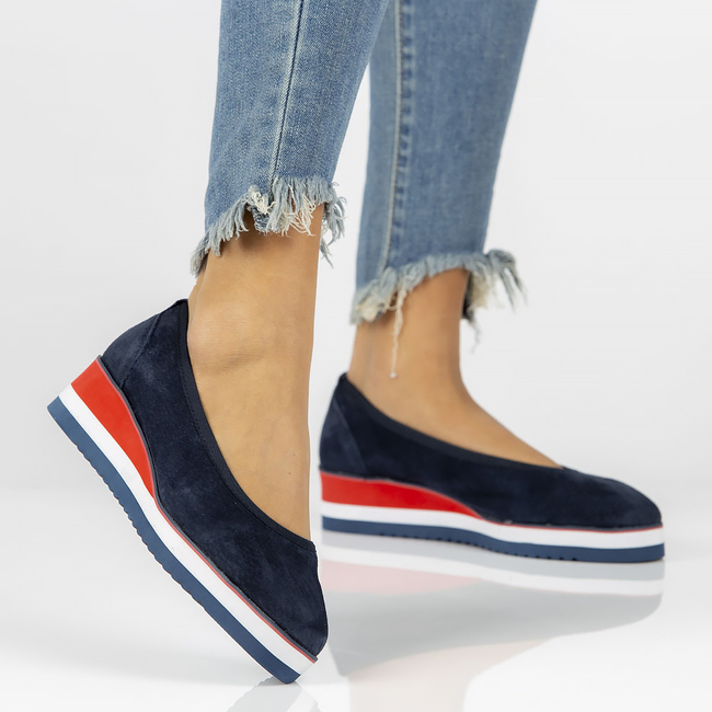 Leather ballerinas Filippo DP2323/22 NV navy blue