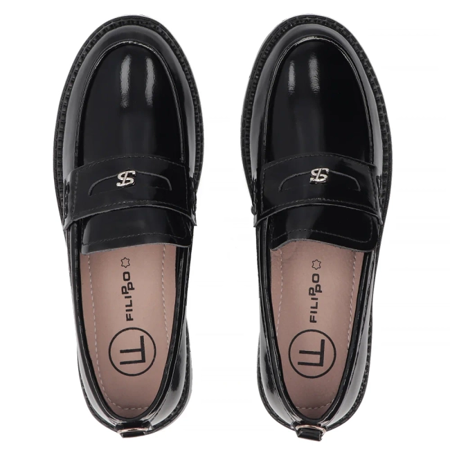 Leather shoes Filippo DP7409/25 BK L black