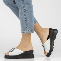 Leather flip-flops Filippo DK4608/23 WH white