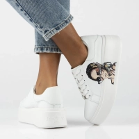 Skórzane sneakersy Filippo DP6207/25 WH białe