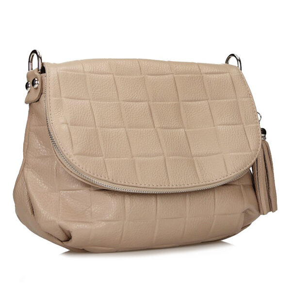 Handbag Toscanio Leather Messenger Bag C262 beige